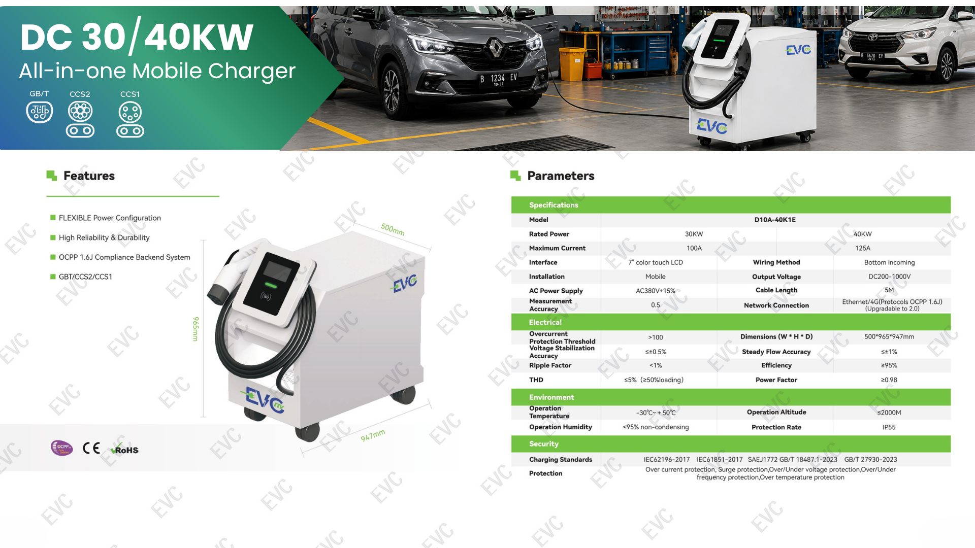 DC 30/40kW All-in-one Mobile Charger