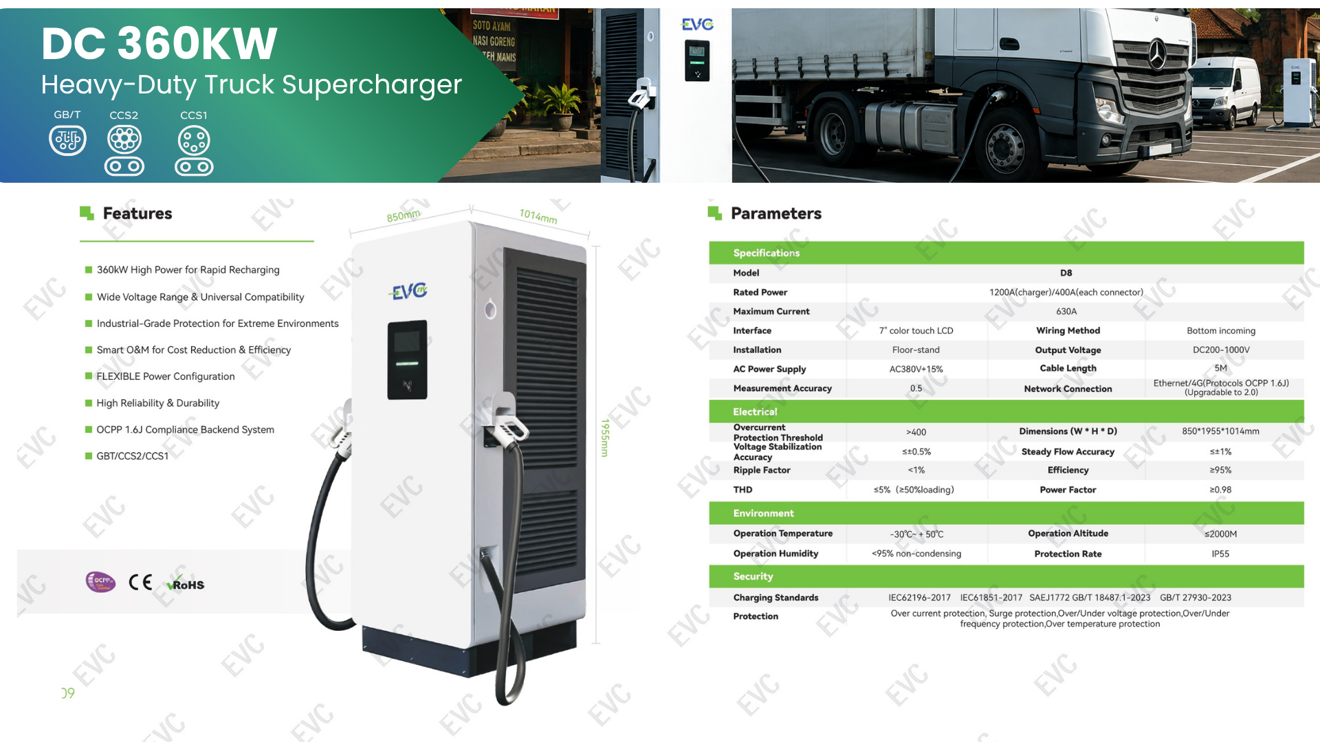 DC 360kW Heavy-Duty Truck Supercharger