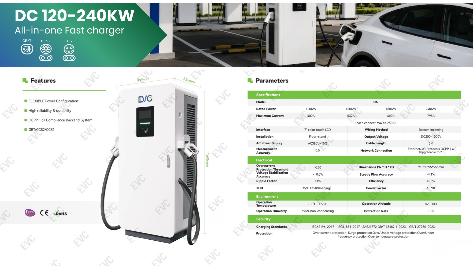 DC 120-240kW All-in-one Fast charger